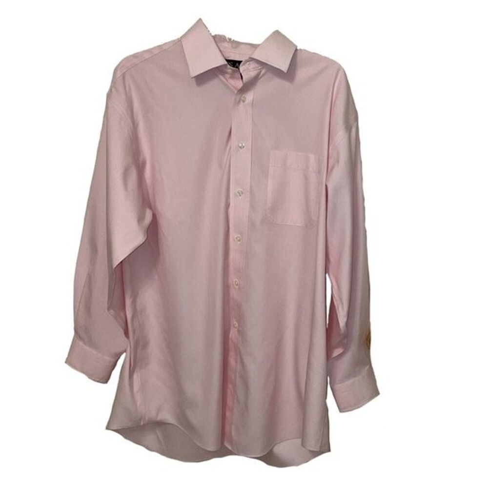 Jos A Bank Pink Striped Button Up Dress Mens Shirt 16-32 Preppy Career Easter
